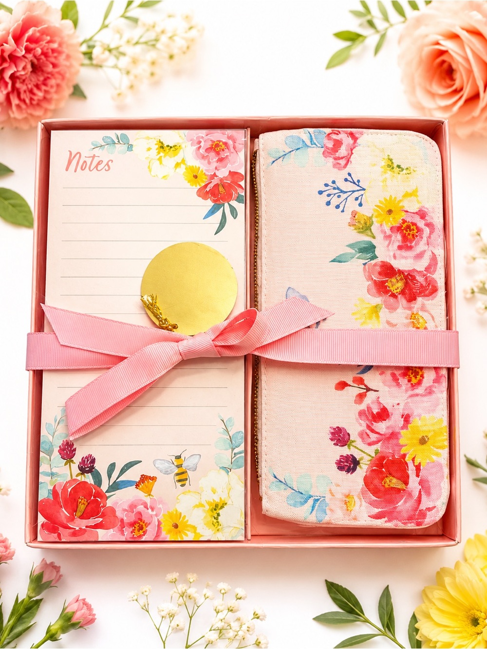Floral Notebook and Bag Gift Set